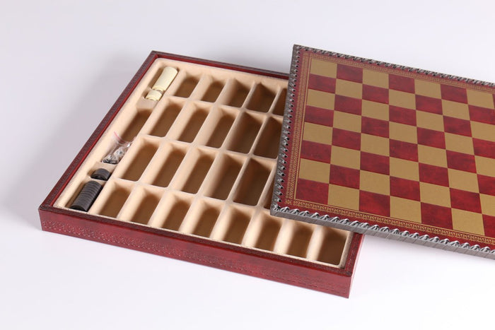 13 3/4" Leatherette Cabinet Chess Board - Board - Chess-House