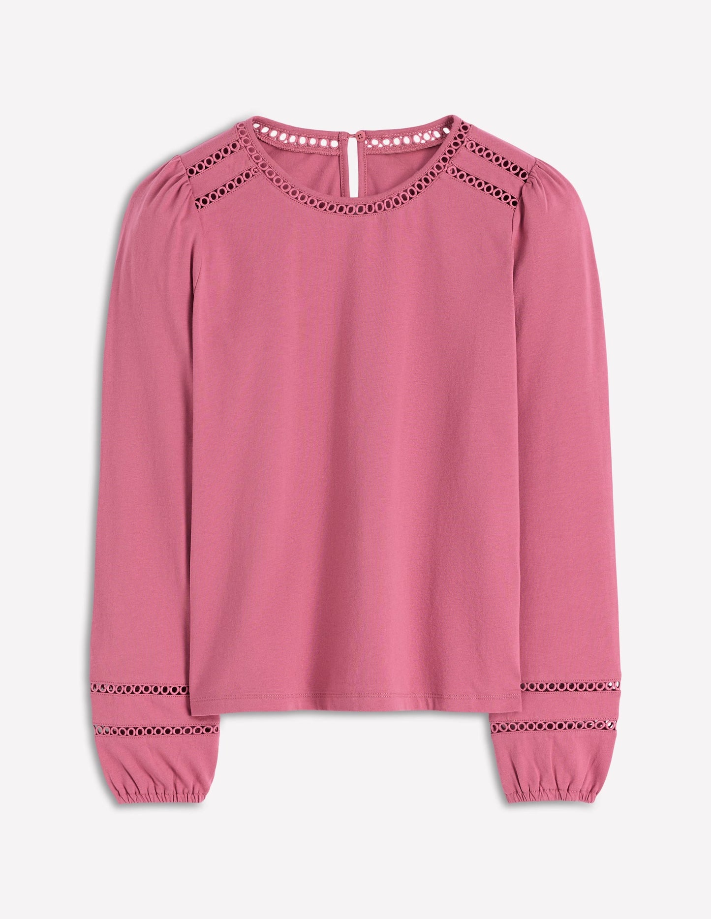 Flo Trim Detail Top-Pink Heather