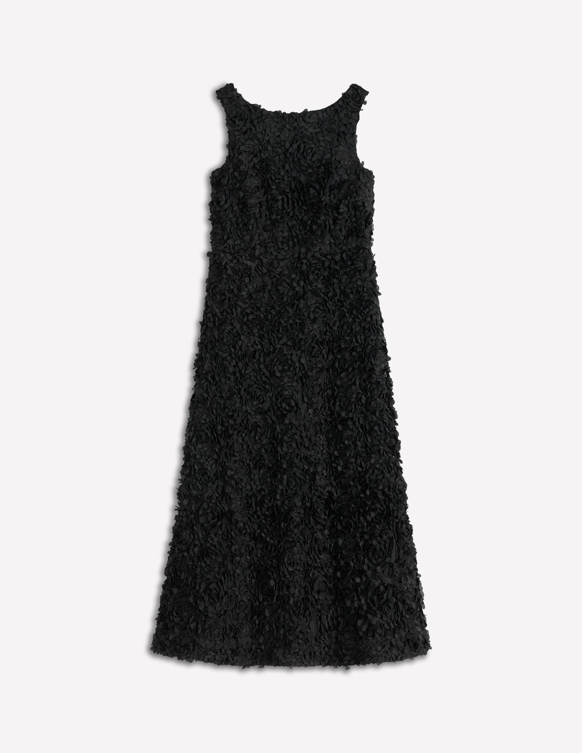 Scoop Back Fit and Flare Dress-Black