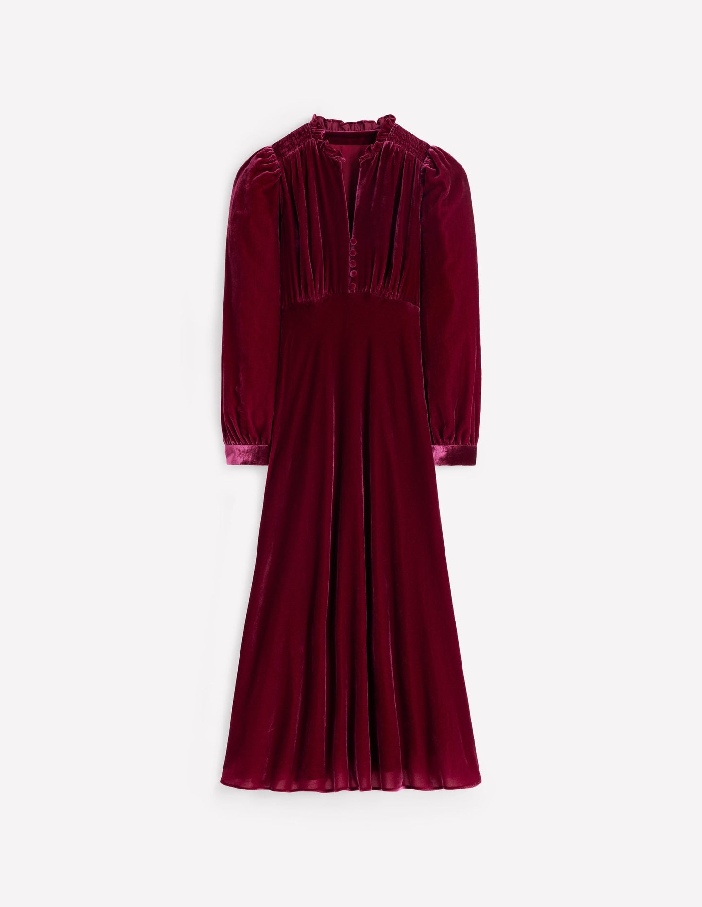 Cassie Velvet Tea Dress-Ruby Red
