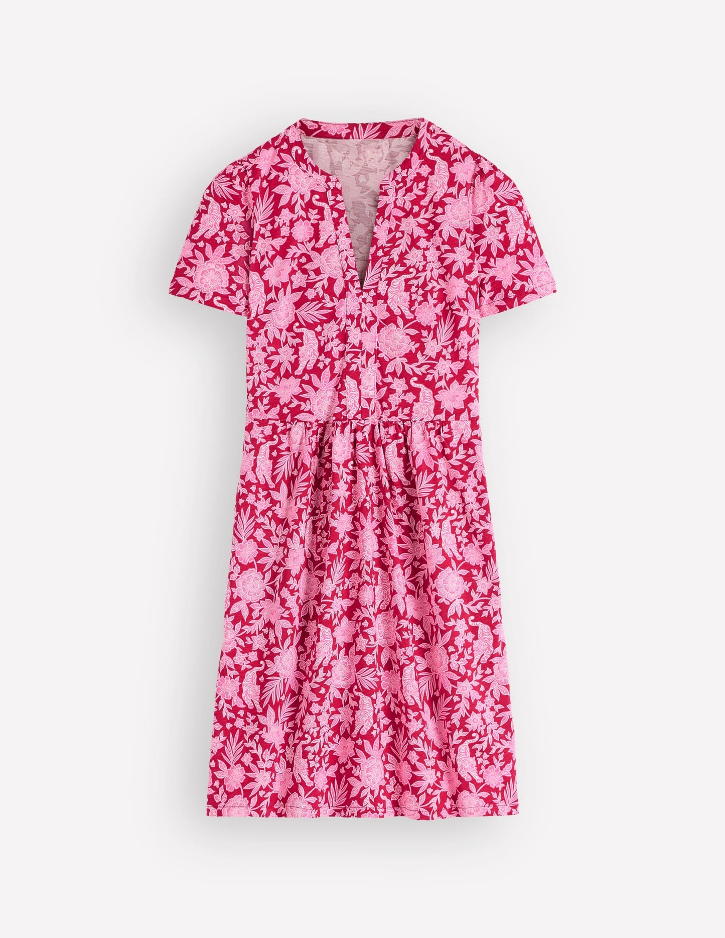 Naomi Short Sleeve Dress-Pomegranate, Tigers Paradise