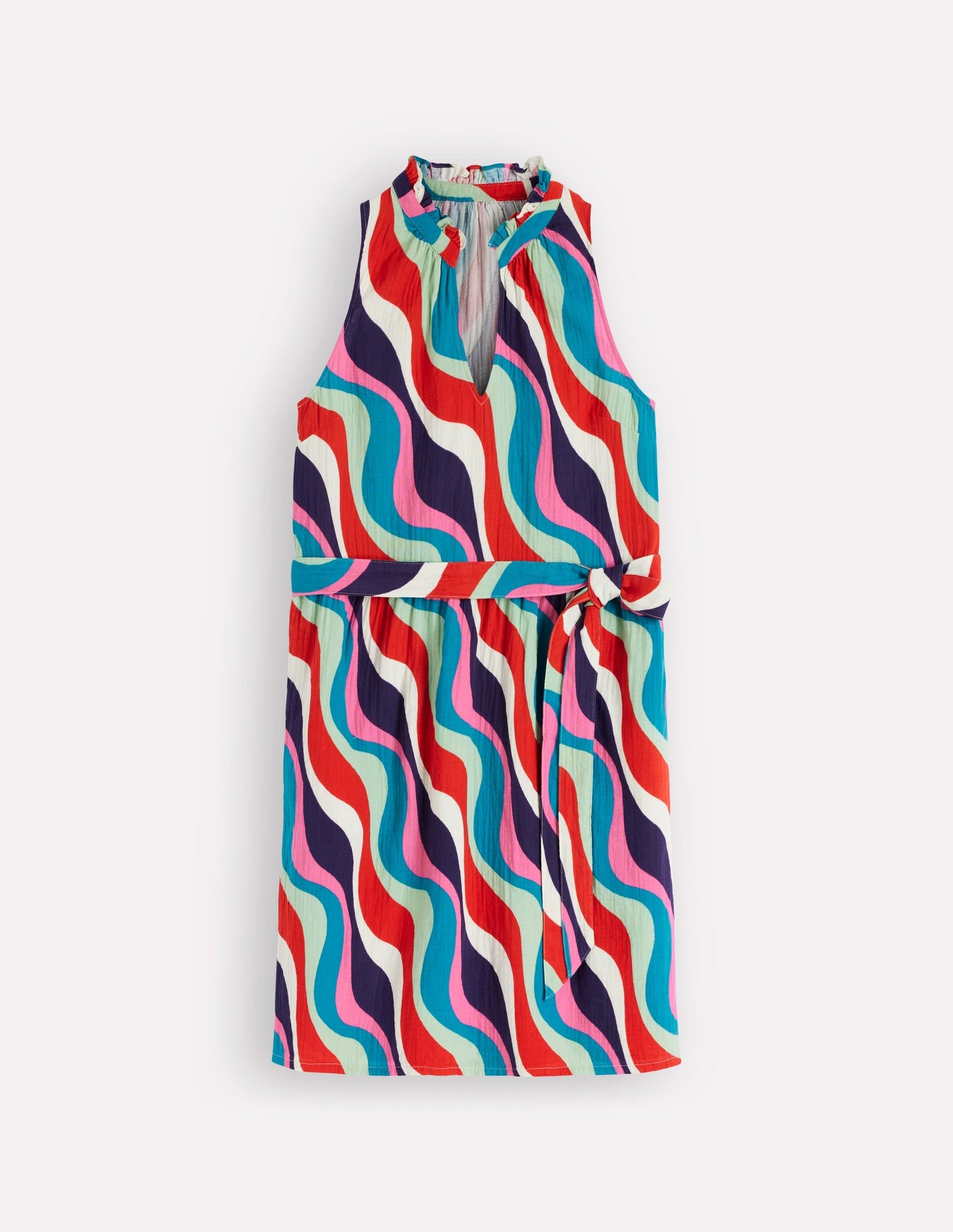 Viv Double Cloth Short Dress-Wiggle Print