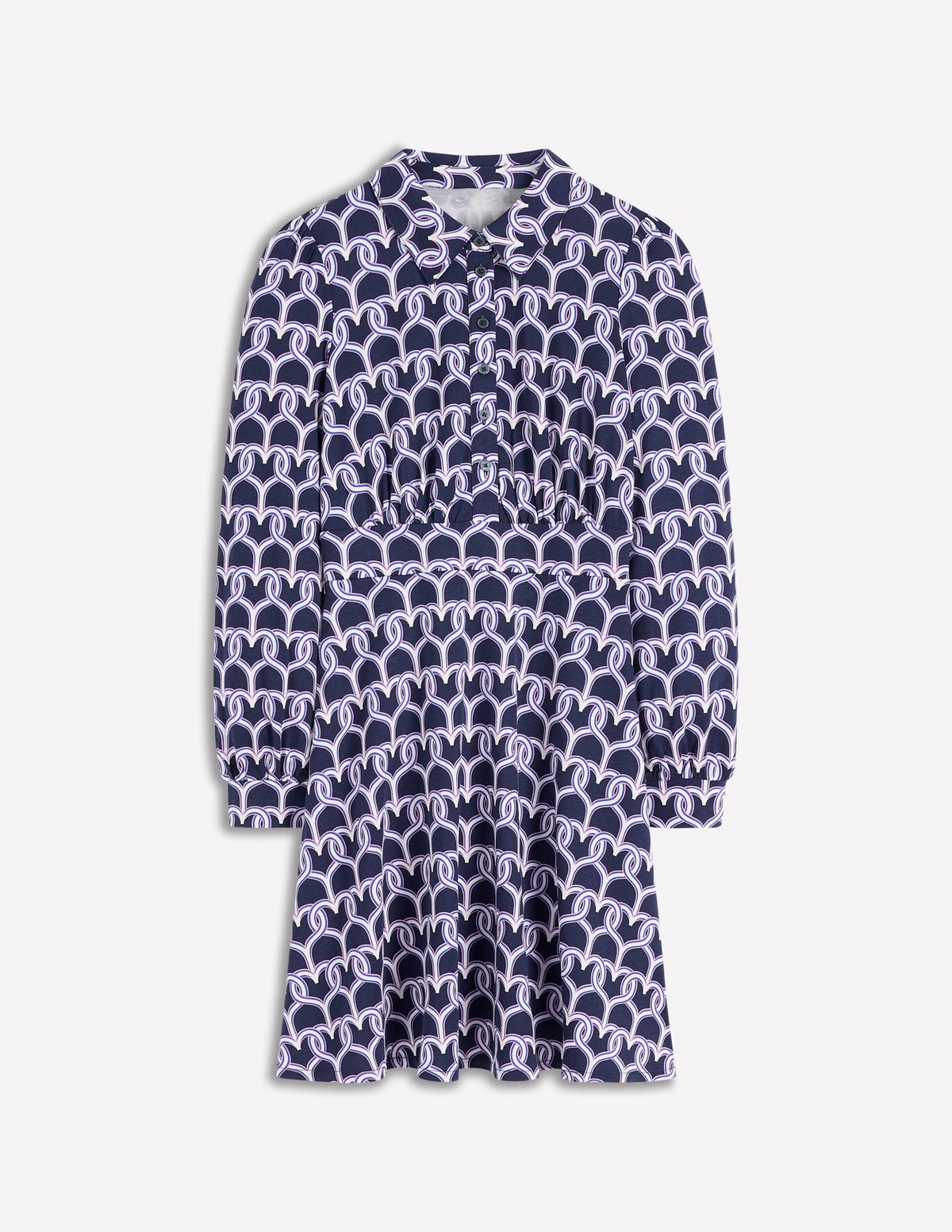 Orla Short Jersey Shirt Dress-French Navy, Heart Link