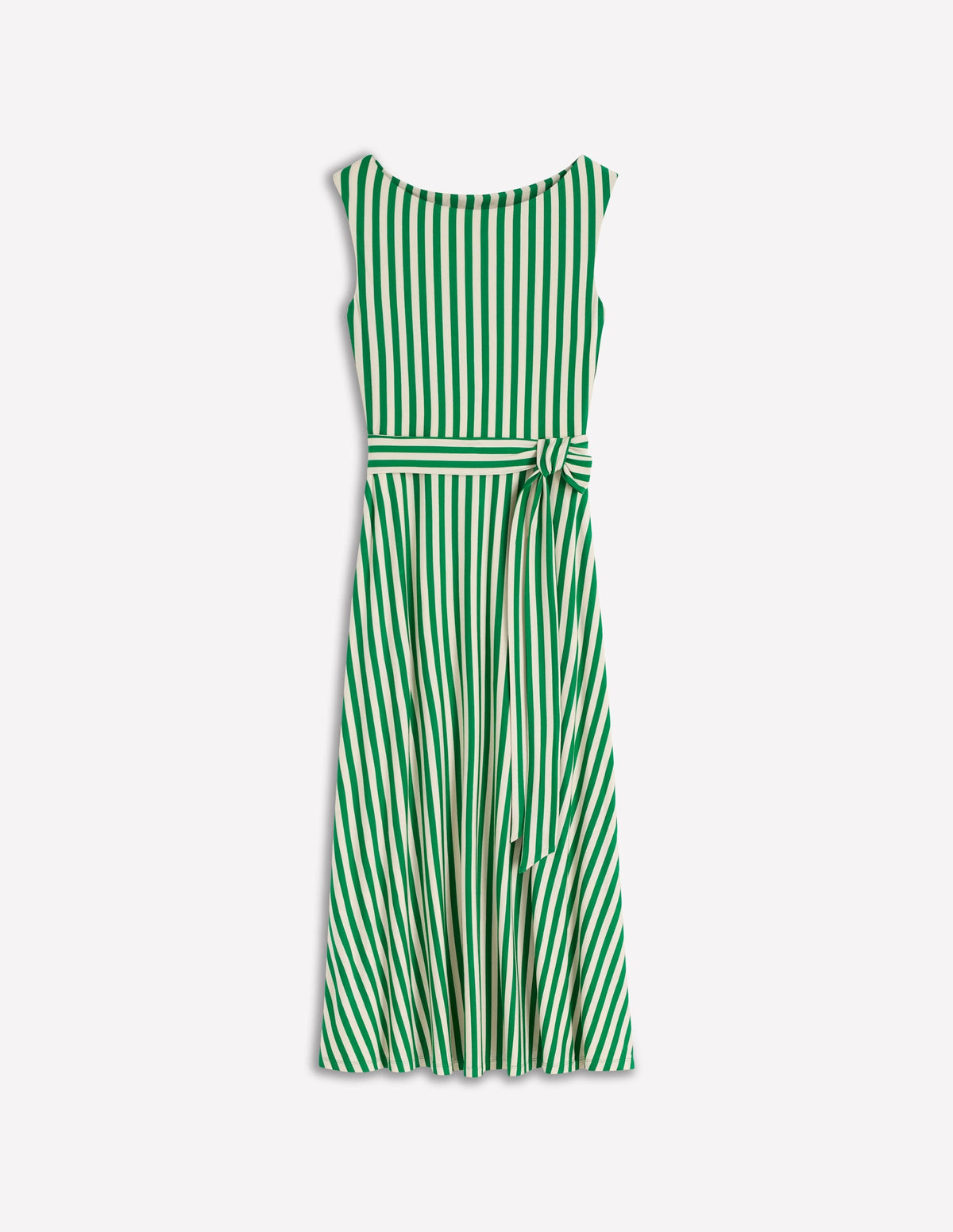 Tamsin Jersey Midi Dress-Fresh Green and Ivory Stripe