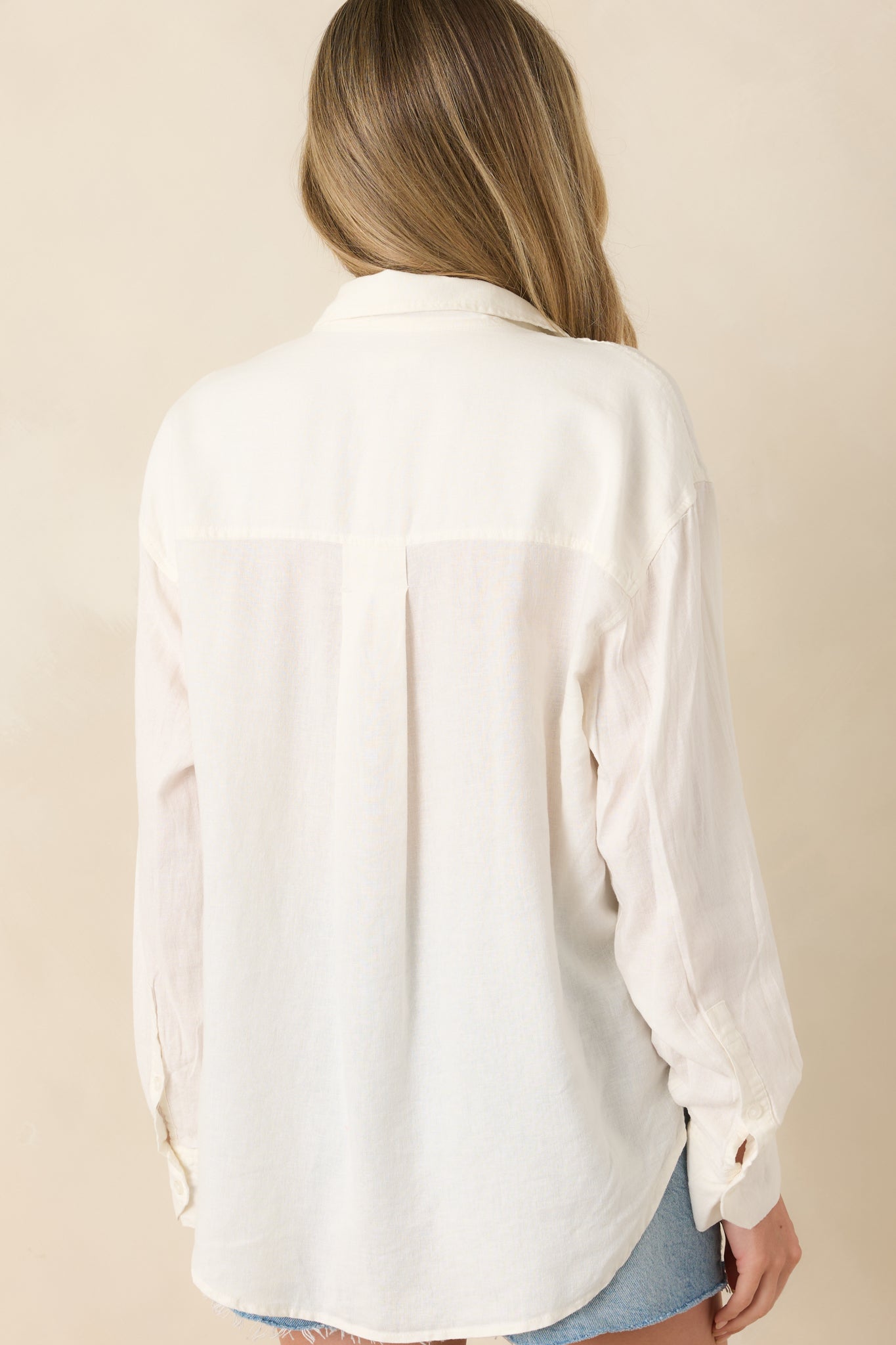 Z Supply The Signature White Linen Blend Button Down Top