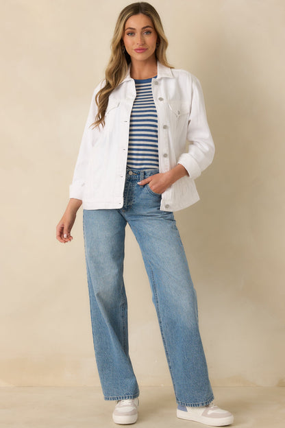 Do You Ever White Denim Jacket