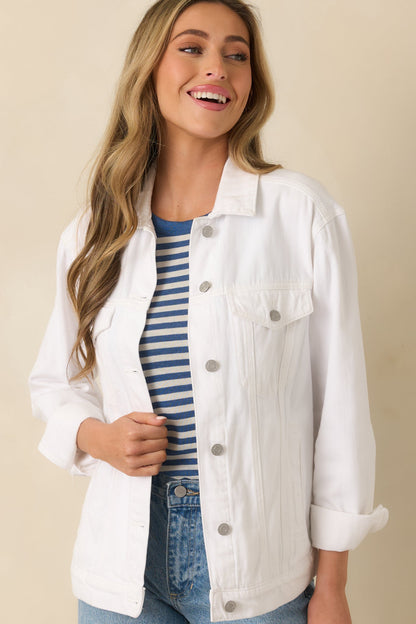 Do You Ever White Denim Jacket