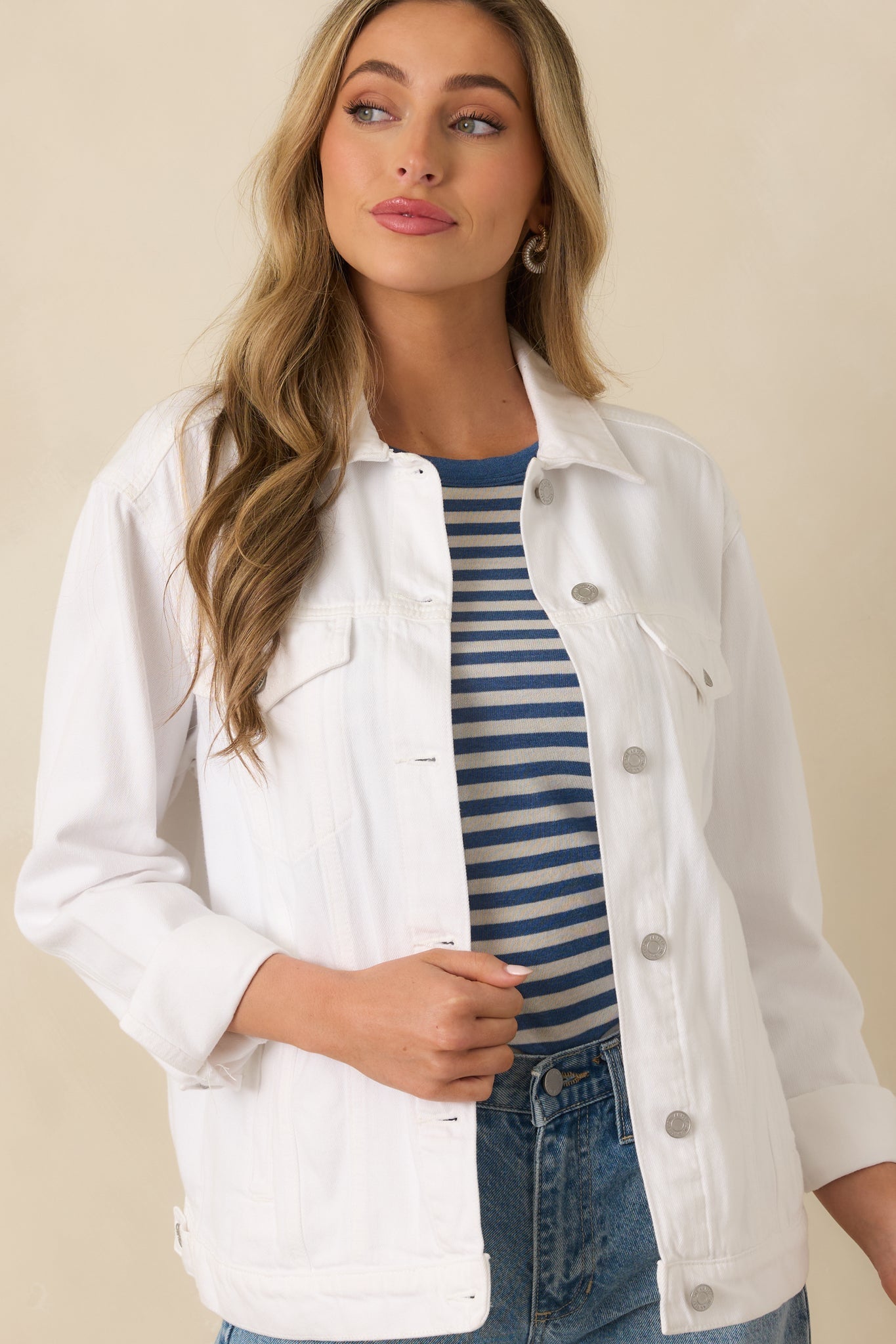Do You Ever White Denim Jacket