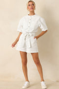 FRNCH Sirena Ivory & Sky Blue Stripe Playsuit