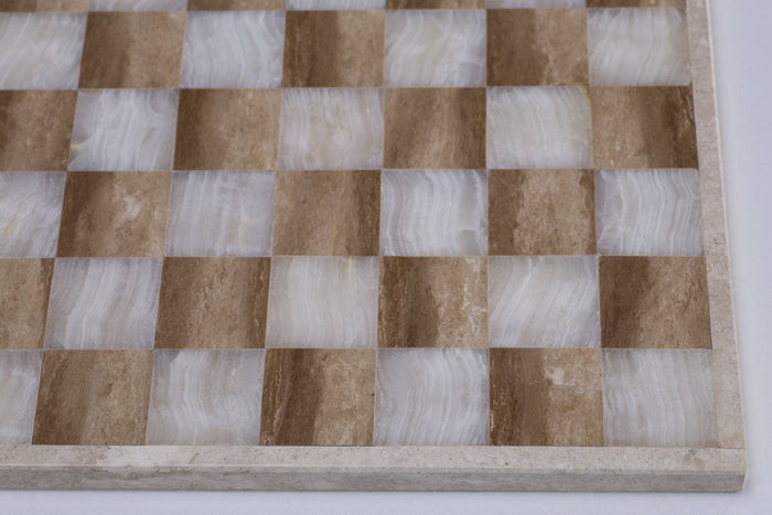 Tan and Clear - White Border