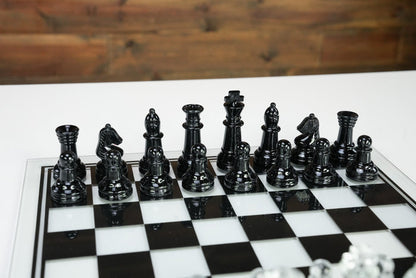13.75" Glass Chess Set - Chess Set - Chess-House