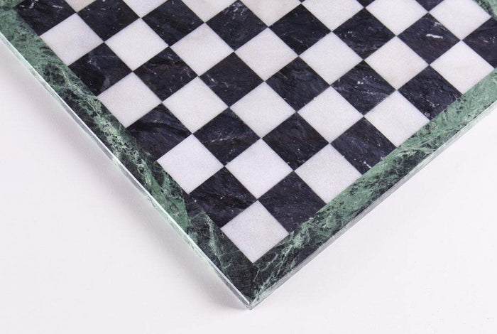 14" Black and White Marble Chess Board