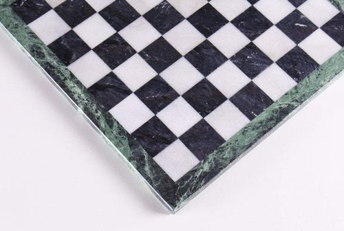 14" Black and White Marble Chess Board