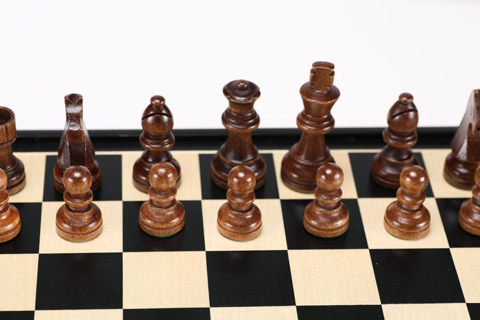 15" Wooden Chess and Checkers Set - Black - Chess Set - Chess-House