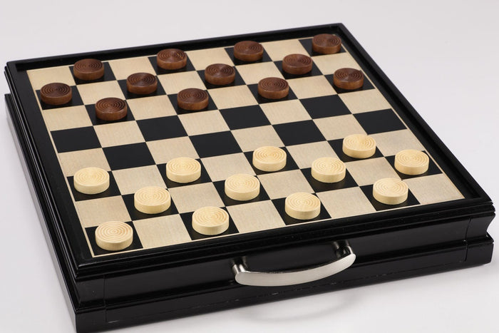 15" Wooden Chess and Checkers Set - Black - Chess Set - Chess-House