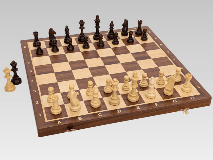 20.5" Folding Mahogany Maple Wooden Chess Set - Chess Set - Chess-House