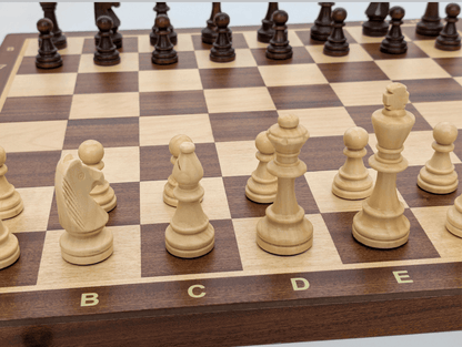 20.5" Folding Mahogany Maple Wooden Chess Set - Chess Set - Chess-House