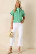 Clubhouse Cutie Green Gingham Cotton Cropped Top