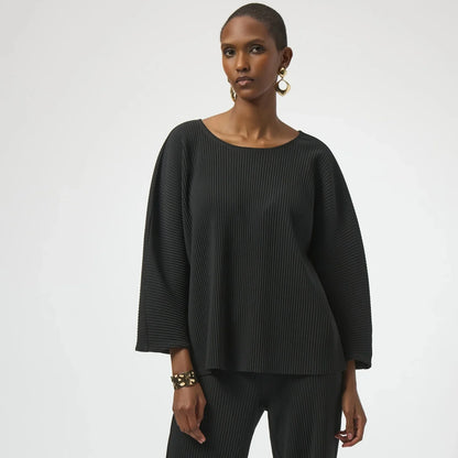 Joseph Ribkoff Pleated Scuba Crepe Boxy Top