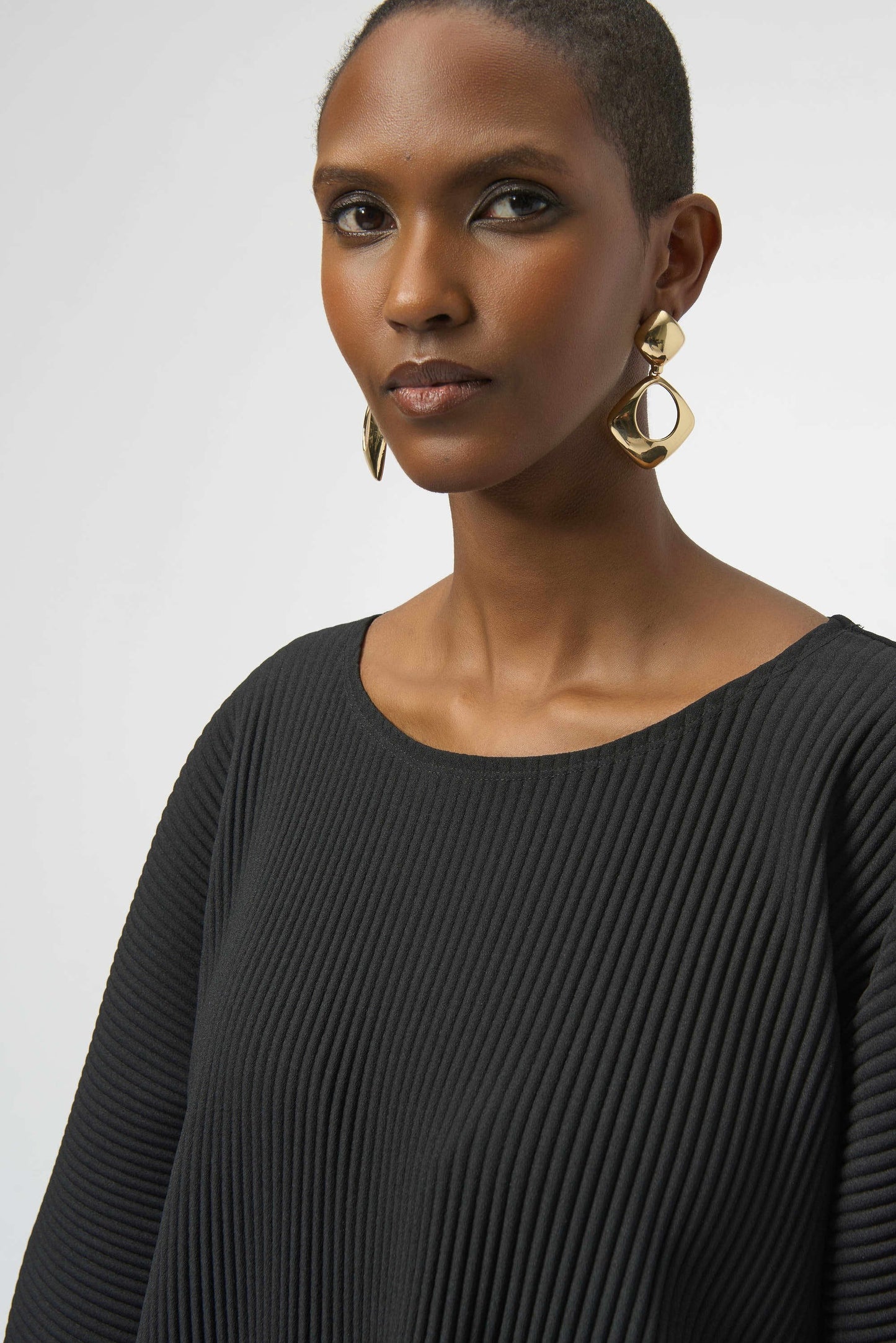 Joseph Ribkoff Pleated Scuba Crepe Boxy Top