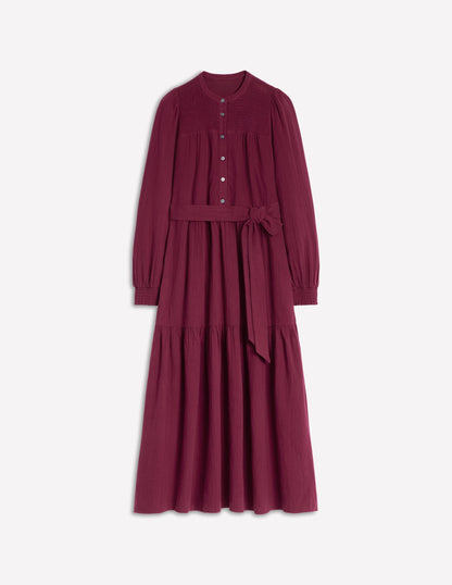 Cecily Double Cloth Midi Dress-Deep Wisteria