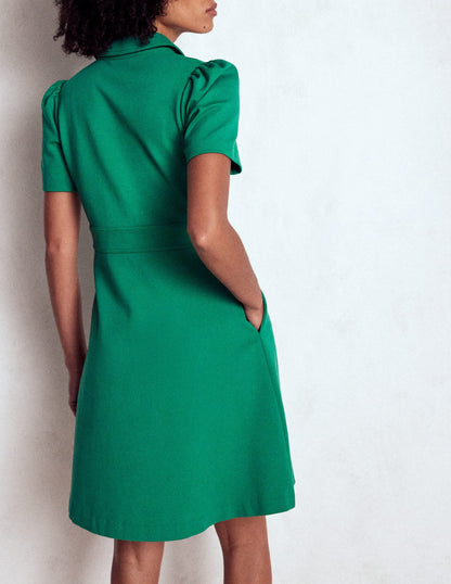 Nicolette Ponte Shirt Dress-Bear Grass