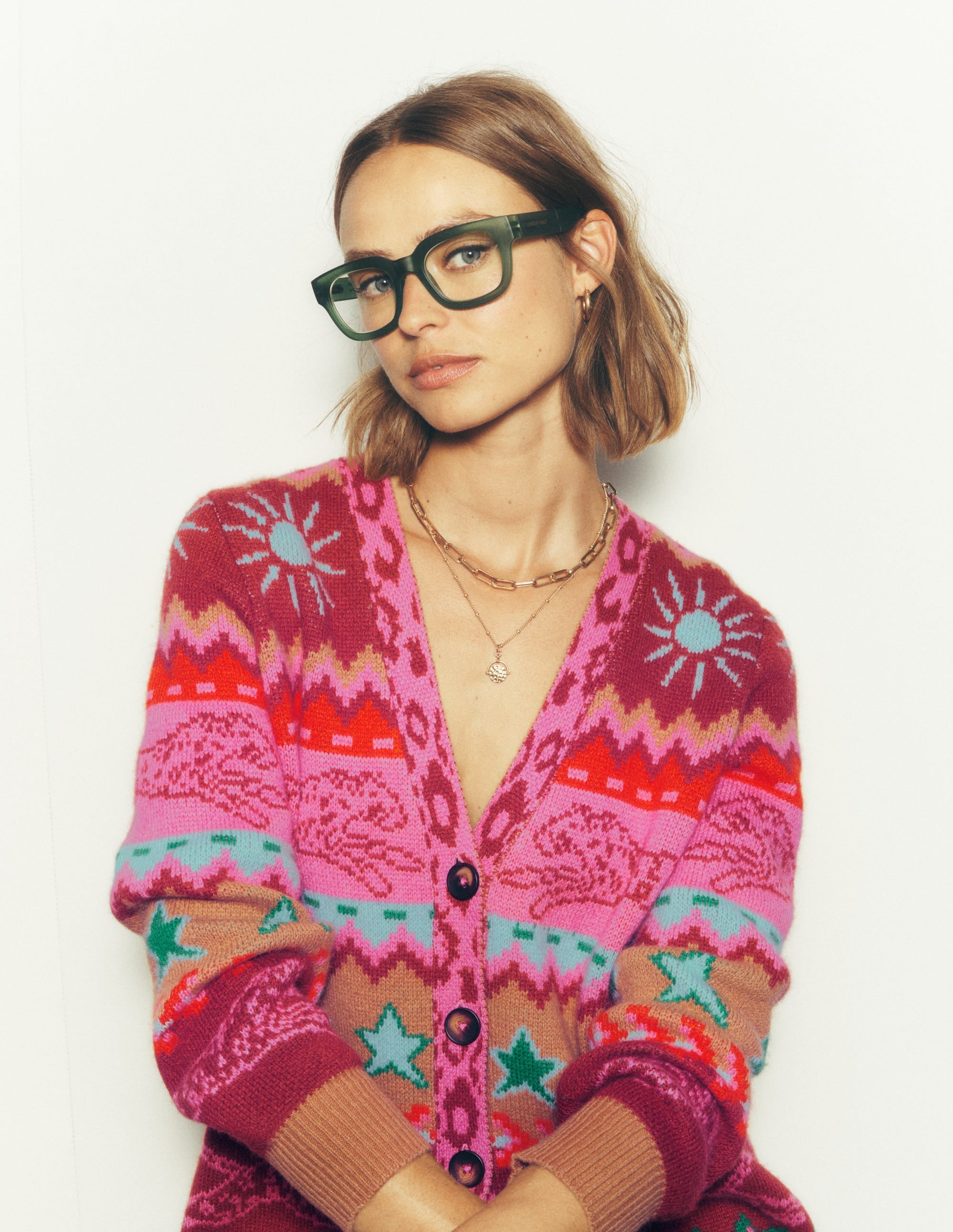 Quinn Boyfriend Cardigan-Camel, Cheetahs