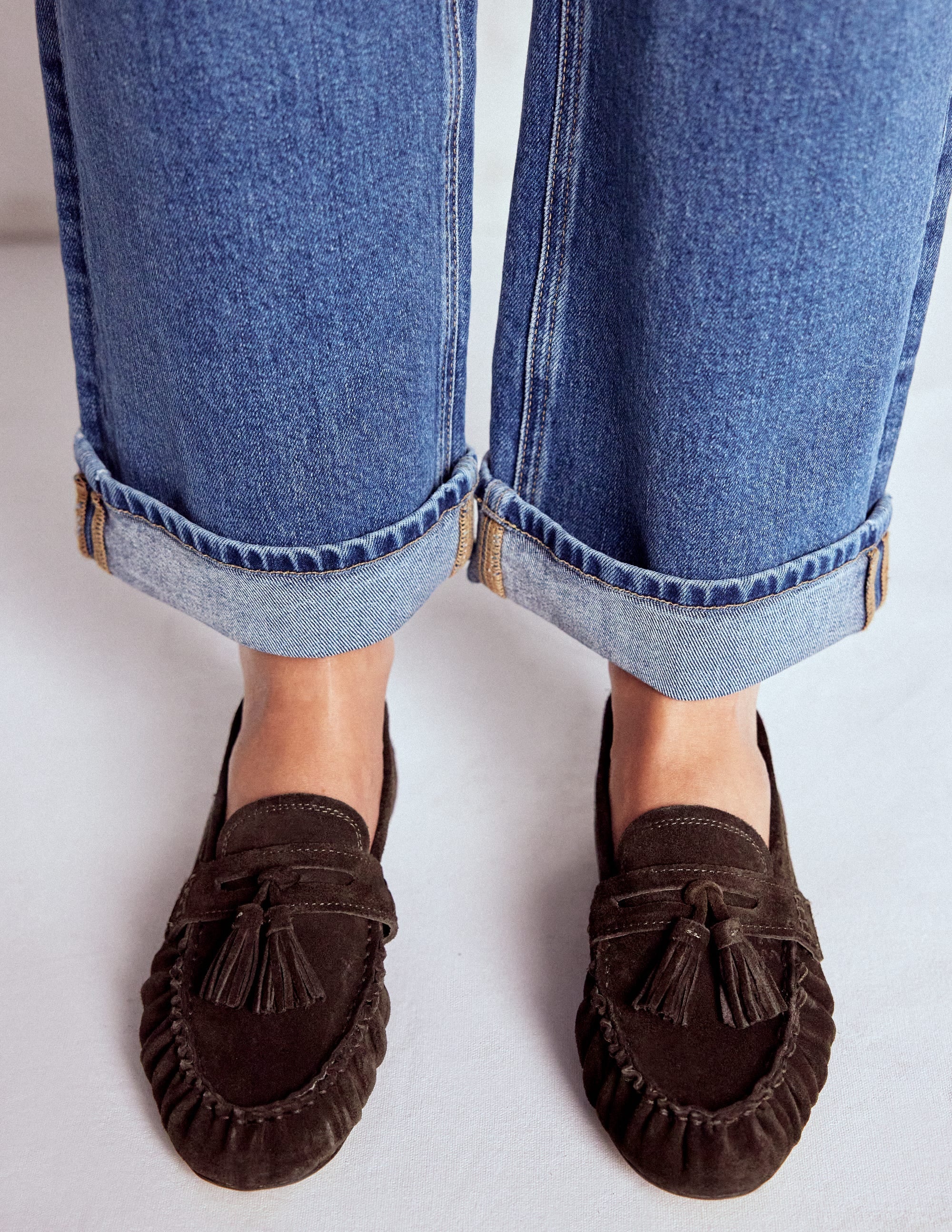 Soft Ruched Loafers-Chocolate