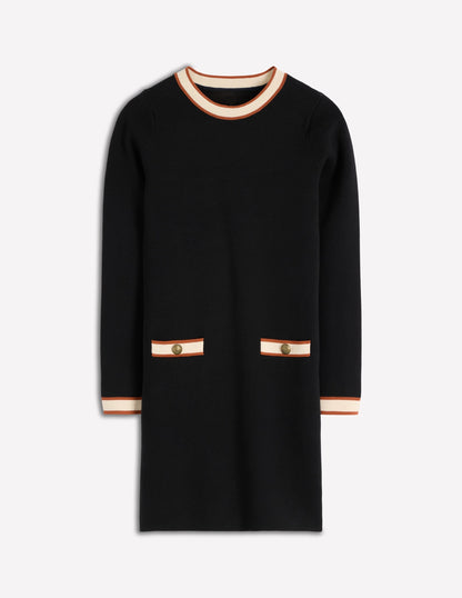 Holly Knitted Shift Dress-Black
