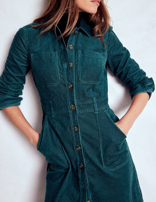 Amanda Cord Short Dress-Midnight Teal