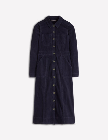Amanda Cord Midi Dress-Navy