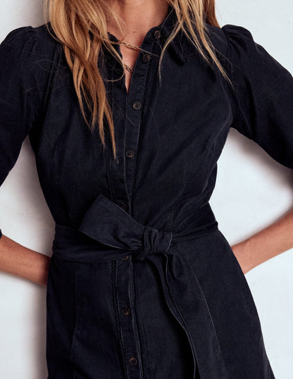 Clara Cord Midi Dress-Midnight Blue
