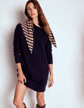 Amara Short Cable Dress-Navy