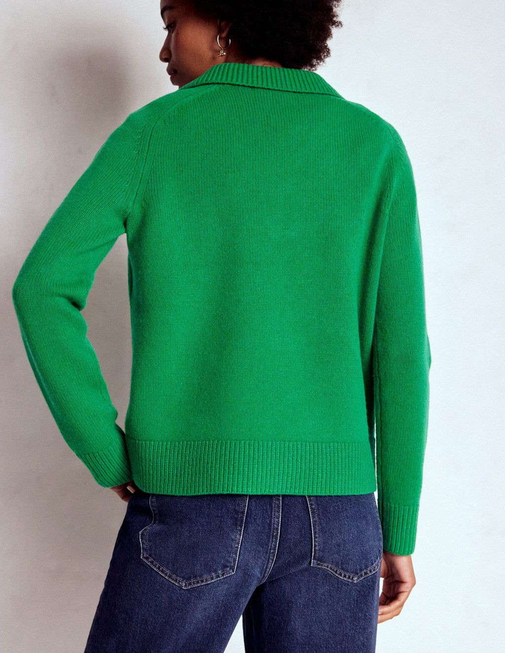 Marion Merino Henley Sweater-Rich Emerald