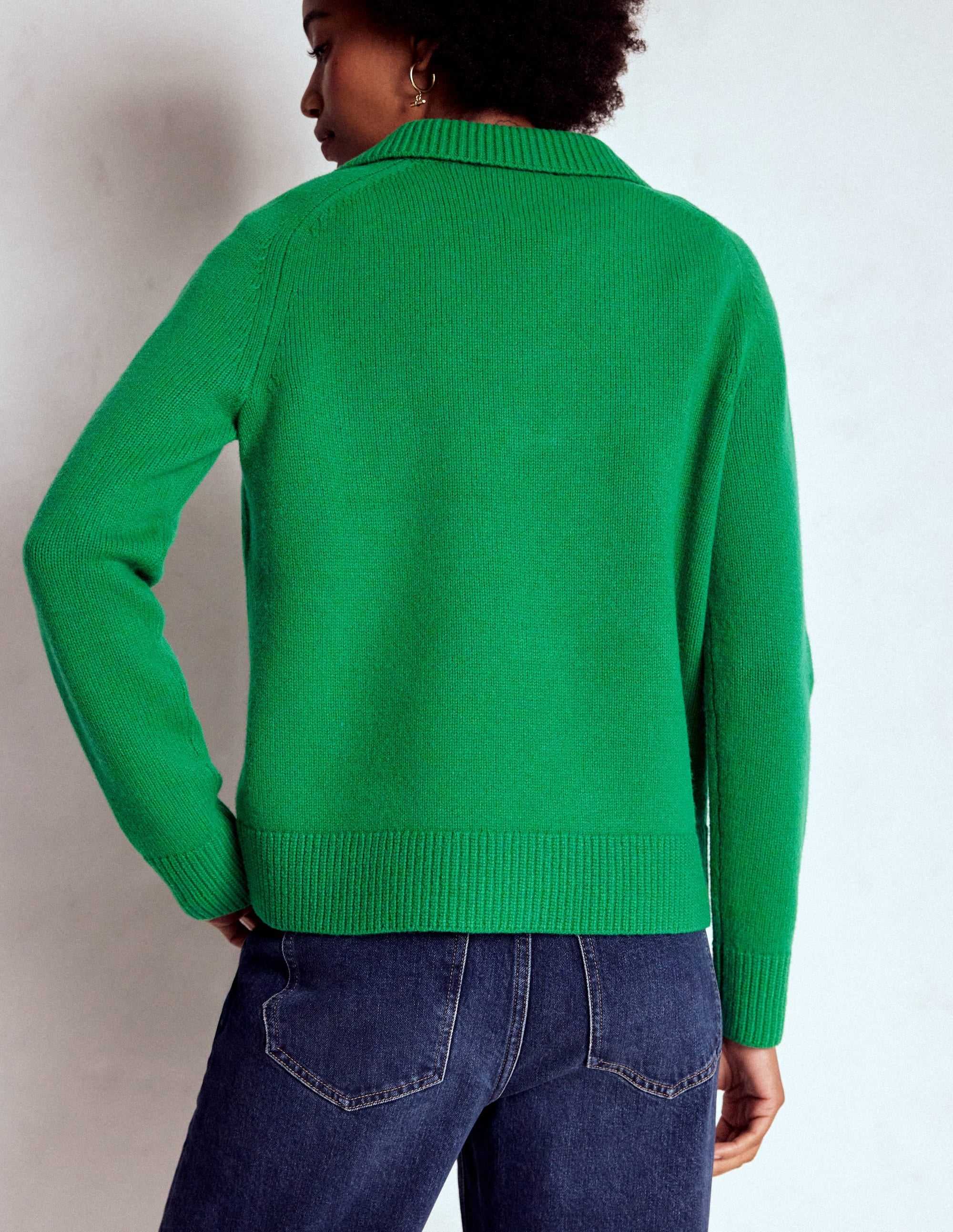 Marion Merino Henley Sweater-Rich Emerald
