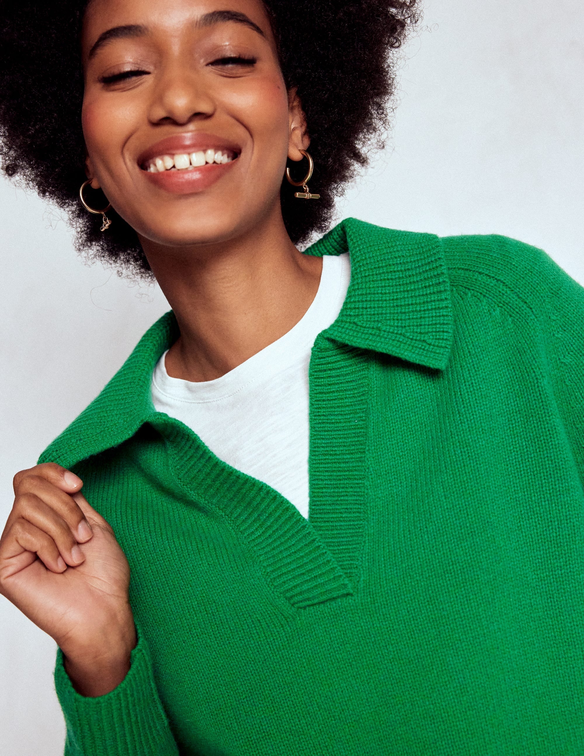 Marion Merino Henley Sweater-Rich Emerald