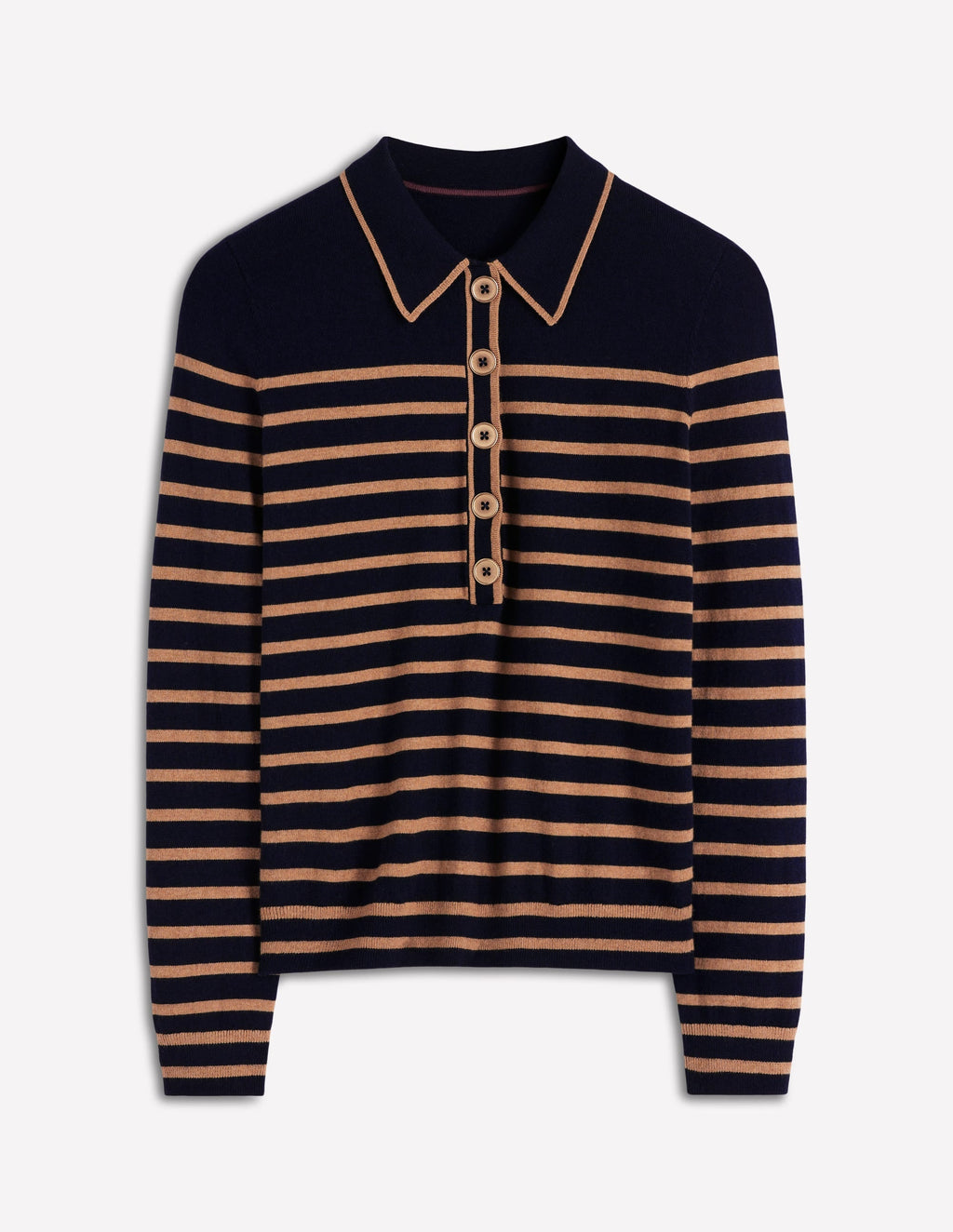 Liz Henley Sweater-Navy / Camel