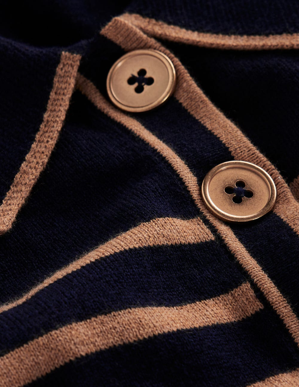 Liz Henley Sweater-Navy / Camel