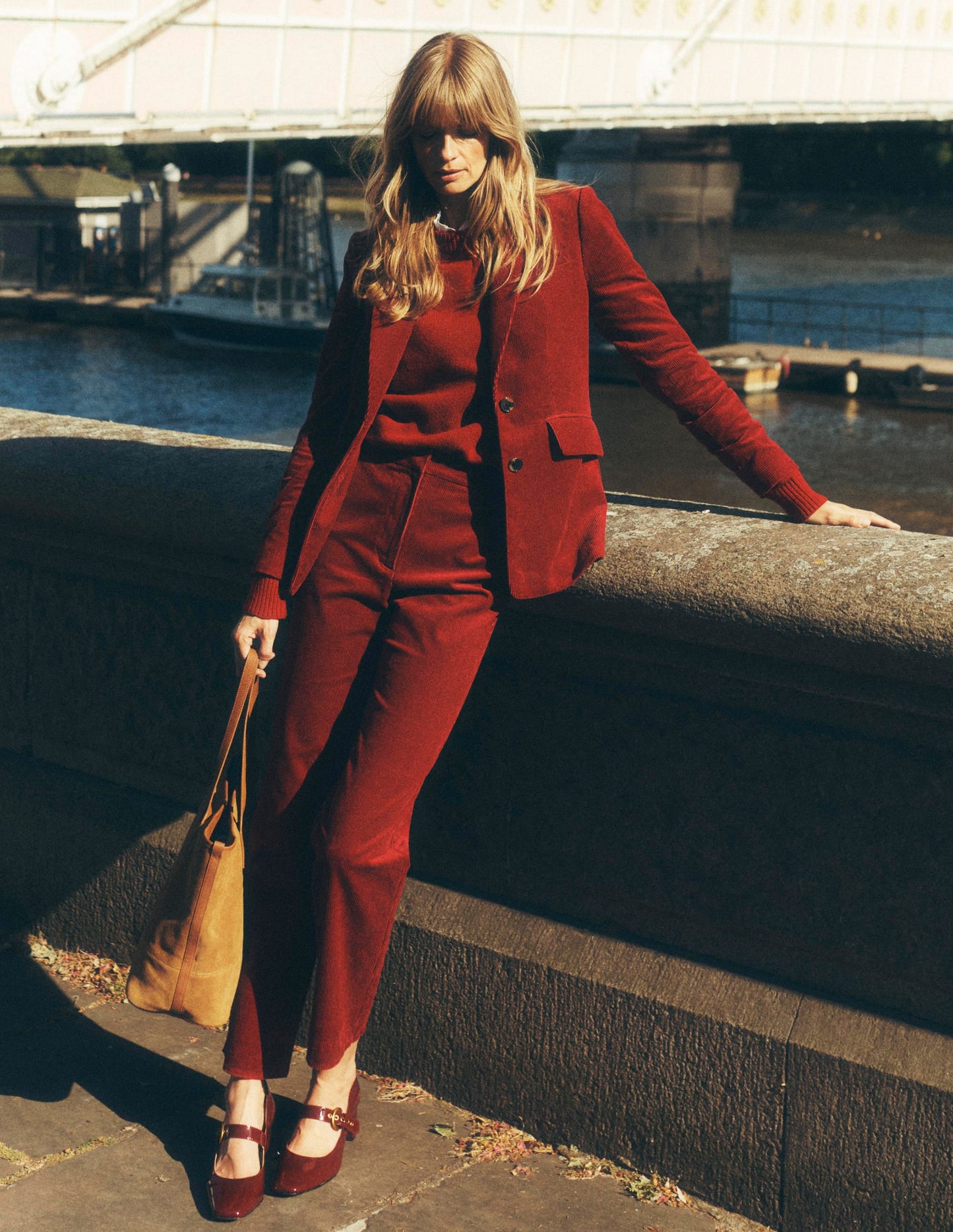 Canonbury Cord Pants-Burgundy Red
