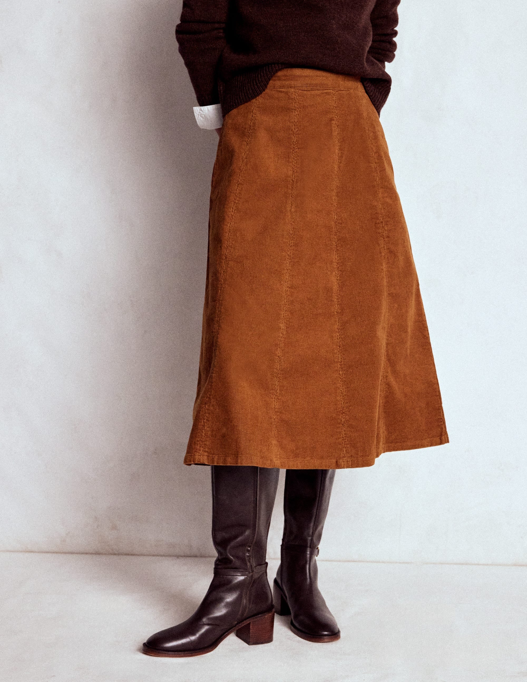 Joy Cord Midi Skirt-Ginger
