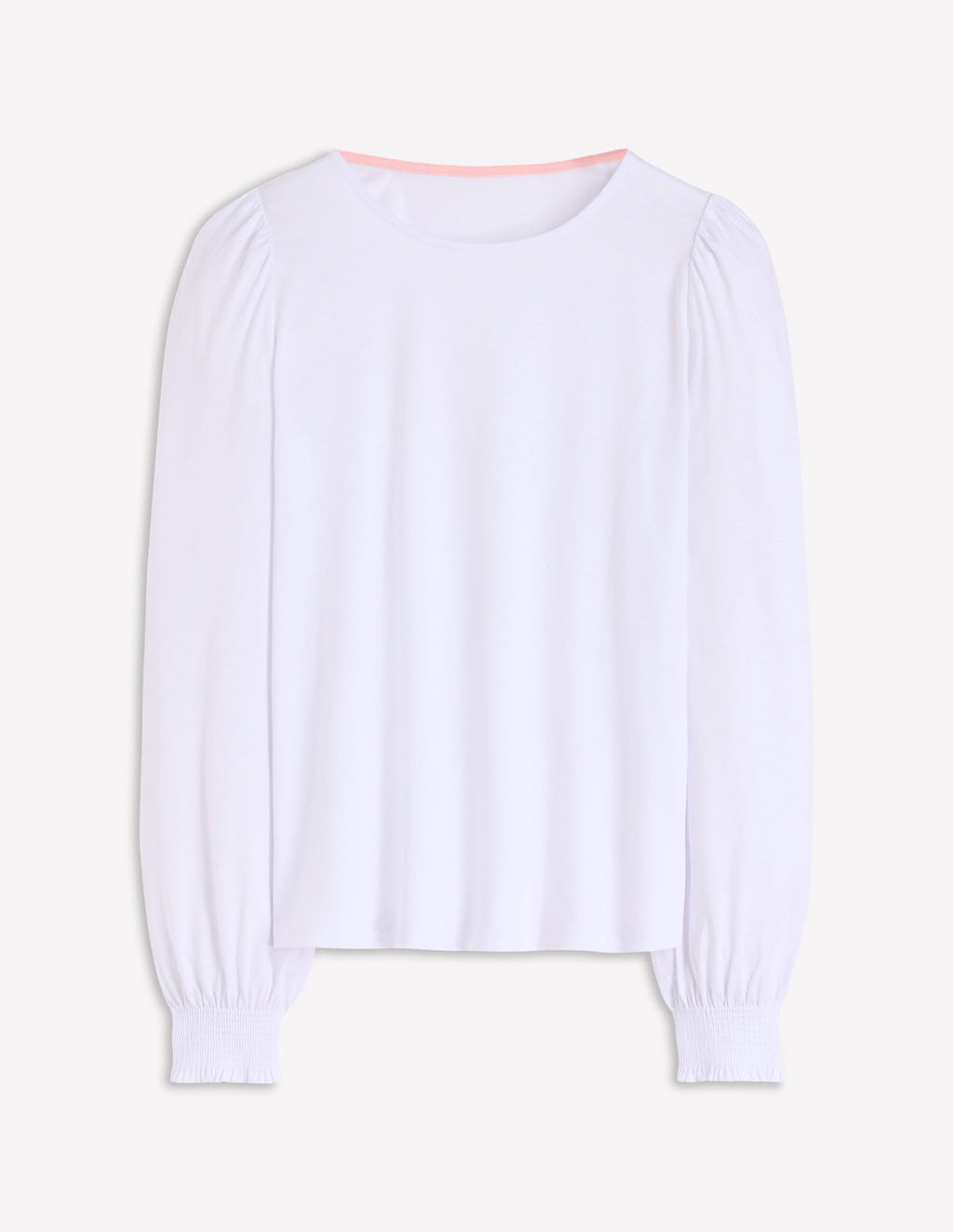 Smocked Cuff Supersoft Top-White
