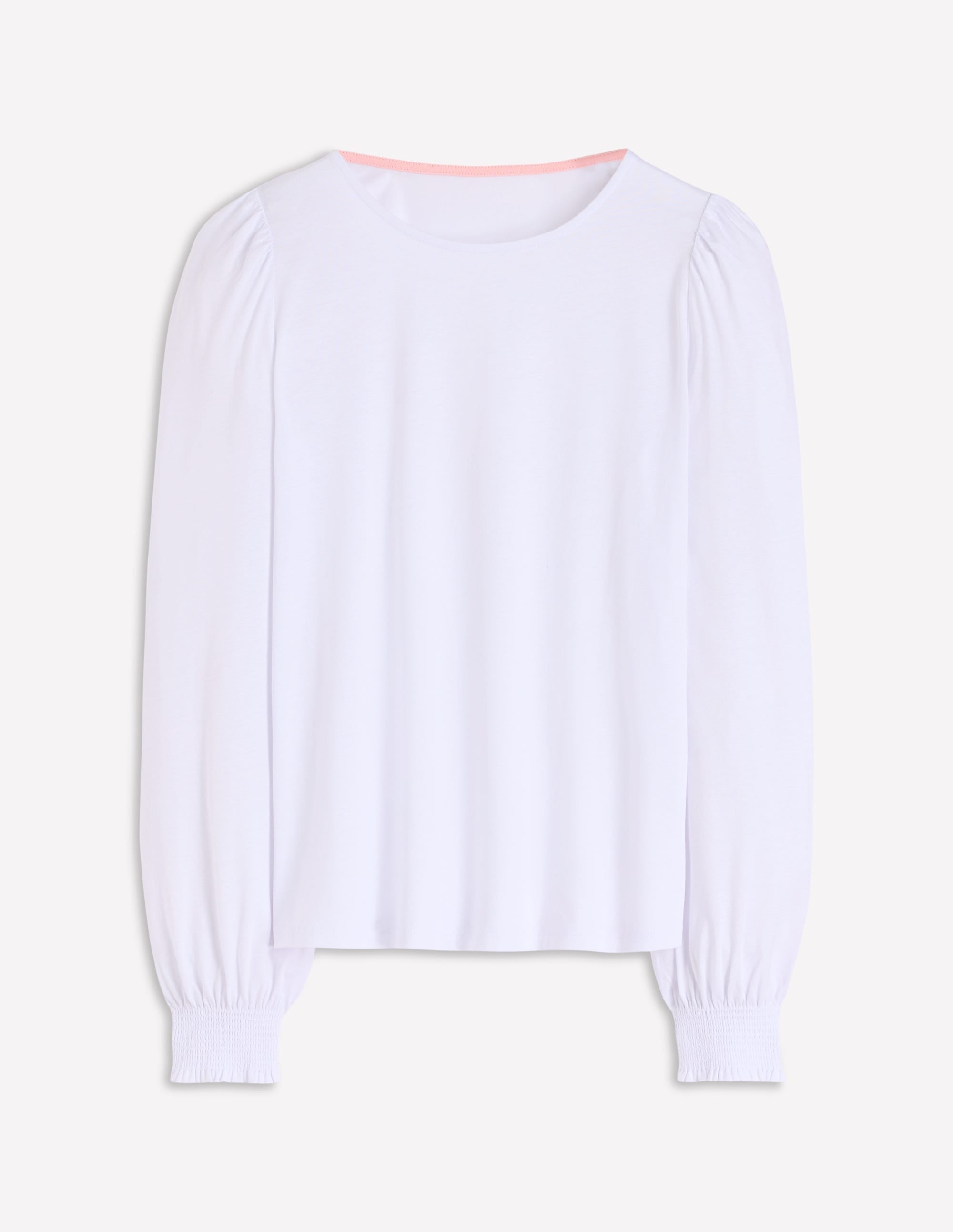 Smocked Cuff Supersoft Top-White