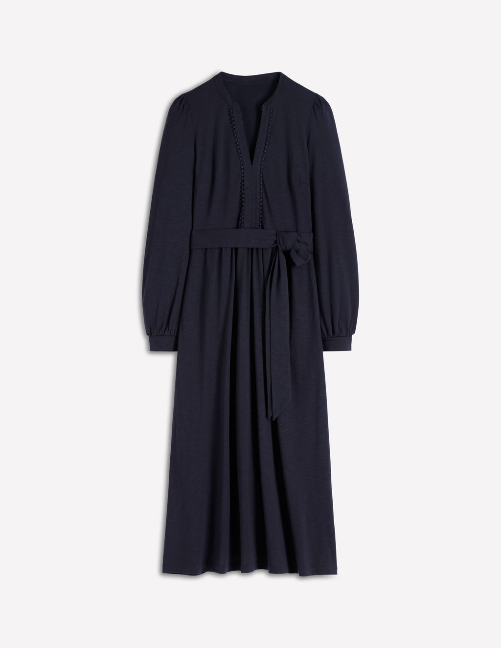 Naomi Long Sleeve Jersey Dress-Navy