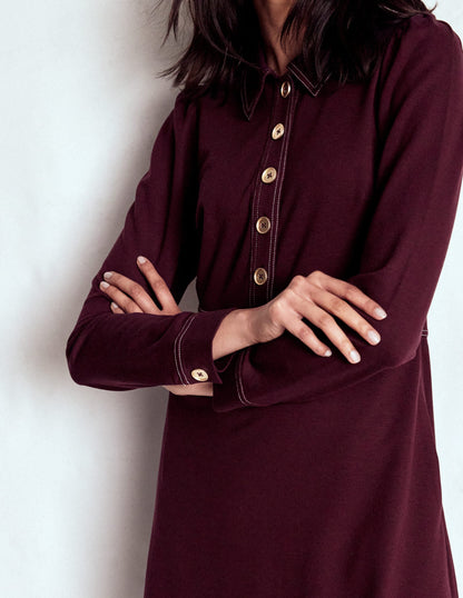 Nicolette Long Sleeve Dress-Dark Cherry