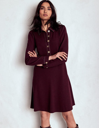Nicolette Long Sleeve Dress-Dark Cherry