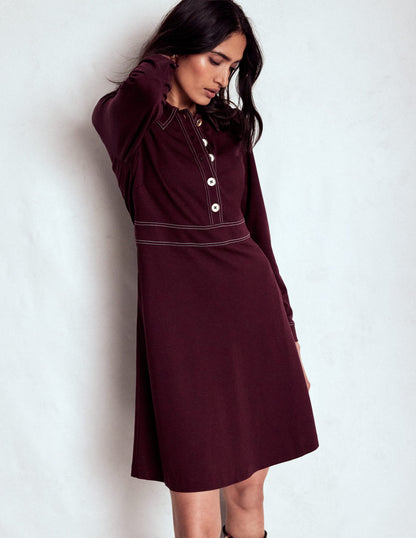 Nicolette Long Sleeve Dress-Dark Cherry