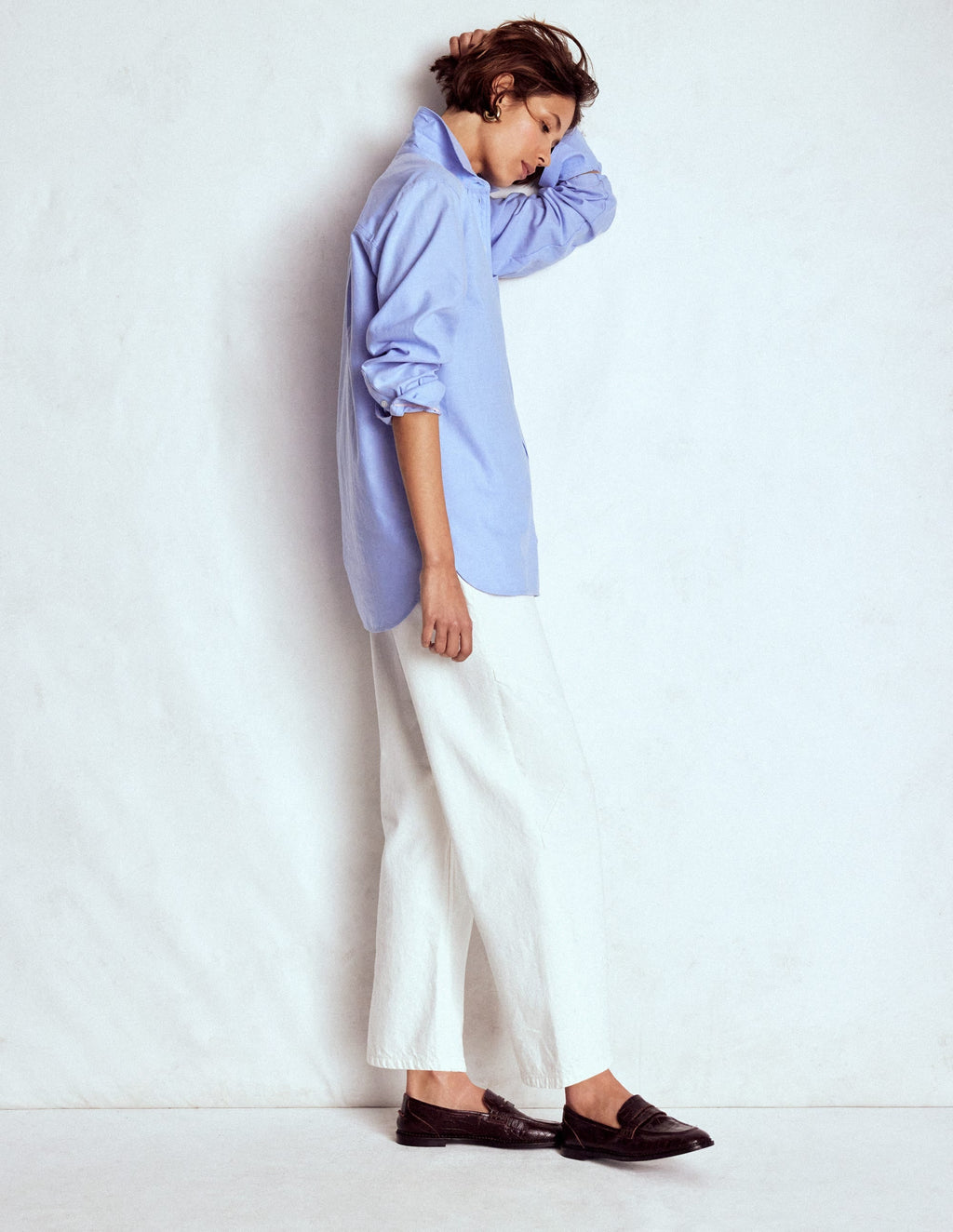 Sadie Relaxed Cotton Shirt-Blue Oxford