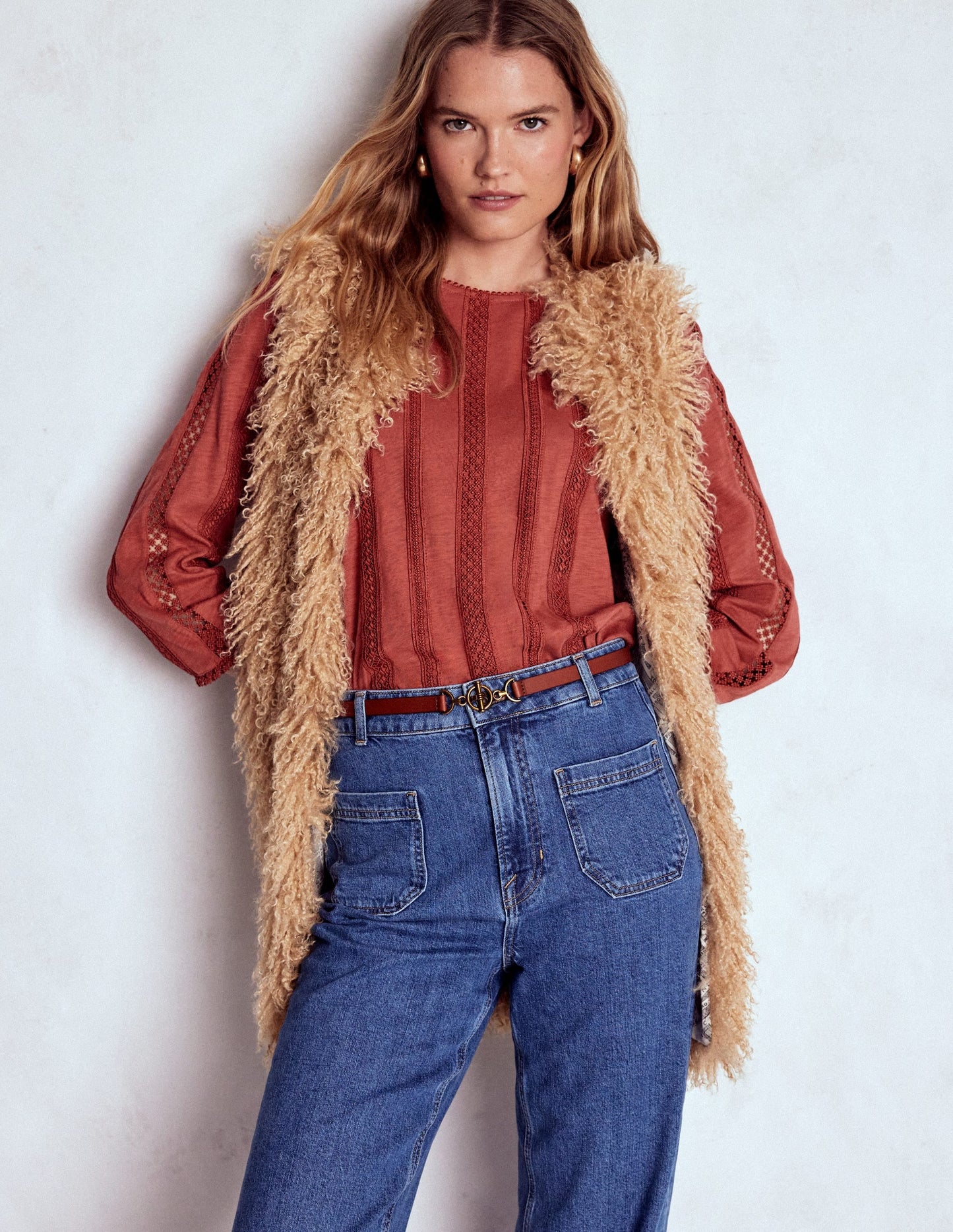 Imi Jersey Trim Top-Barn Red
