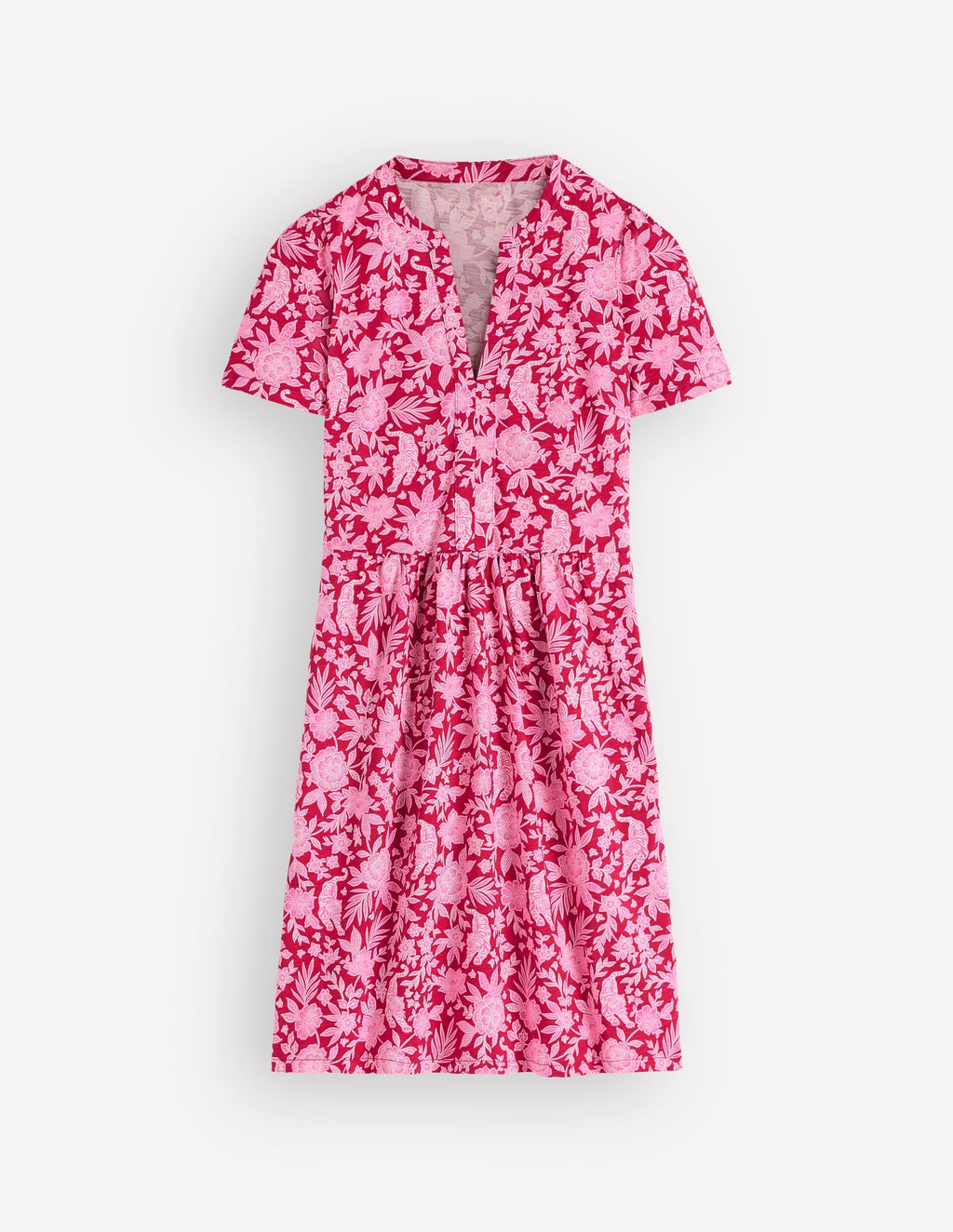 Naomi Short Sleeve Dress-Pomegranate, Tigers Paradise