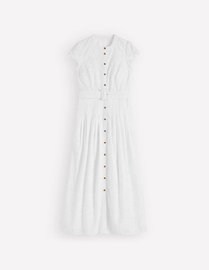Arabella Cotton Maxi Dress-White Broderie